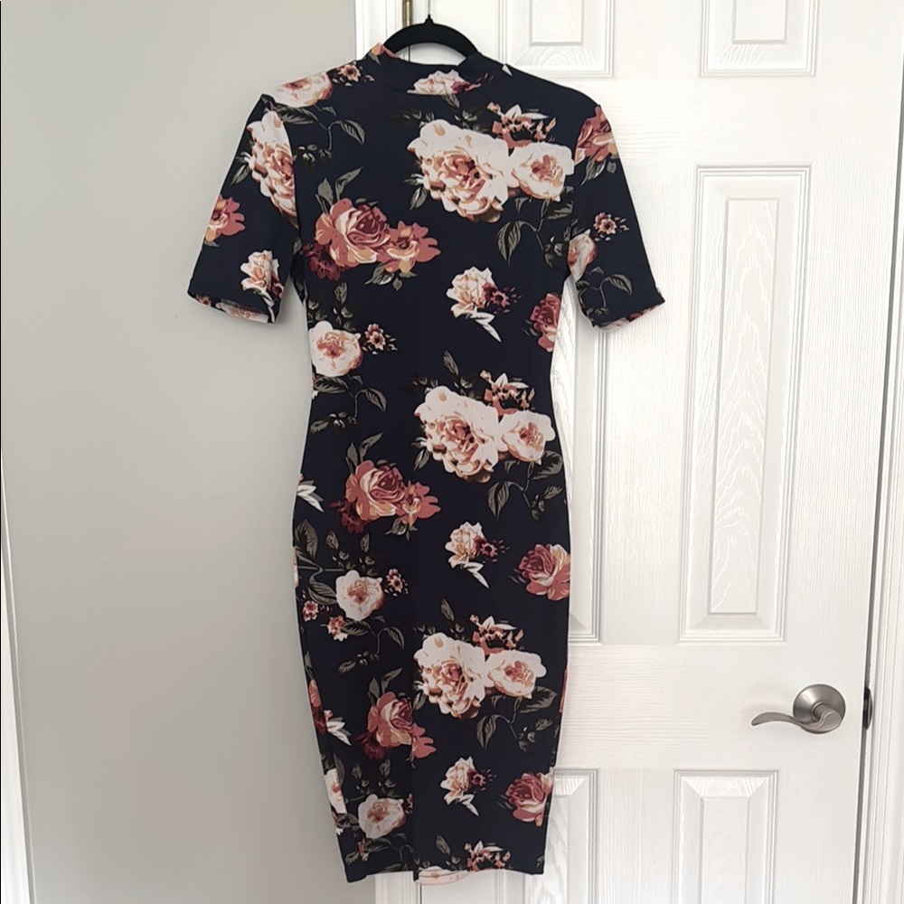 Floral Midi Dress - bodycon